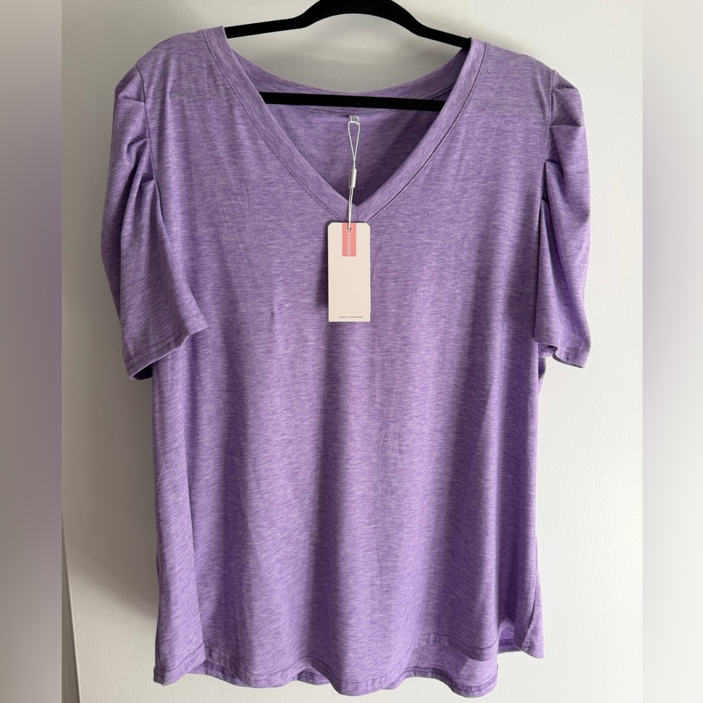 Purple V-Neck Women's Top